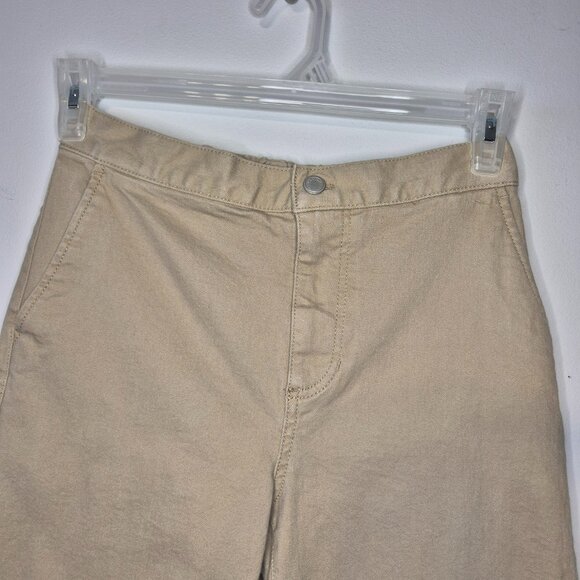 Oak & Fort Twill Wide Leg Pants in Trench Coat Colour Size Medium - Picture 2 of 9